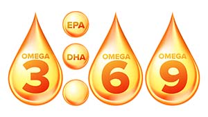 Omega Fatty Acid, EPA, DHA Vector Drops Set