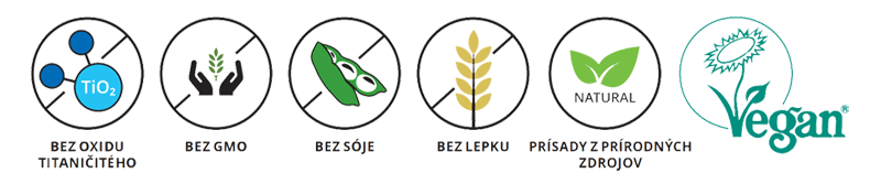 ZinoShine – bez oxidu titaničitého, bez GMO, bez sóje, bez lepku, prírodný, vegan ZinoShine - bez oxidu titaničitého, bez GMO, bez sóje, bez lepku, prírodný, vegan